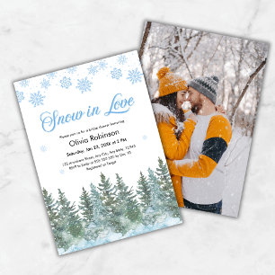 Photo Winter Snow in Love Snowflakes Bridal Shower Invitation