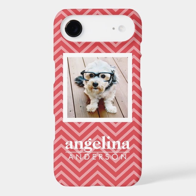 Photo with Chevron Pattern and Custom Name (Back)
