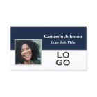 Photo with Custom Logo on Navy Blue