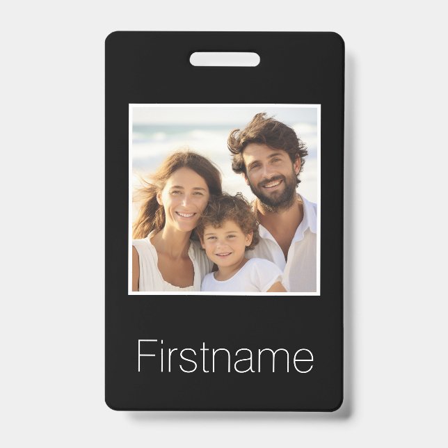 Photo with Custom Name Identification Luggage ID Badge (Front)