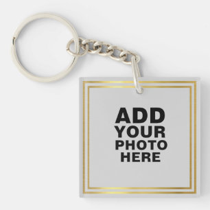 photo with faux gold frame key ring