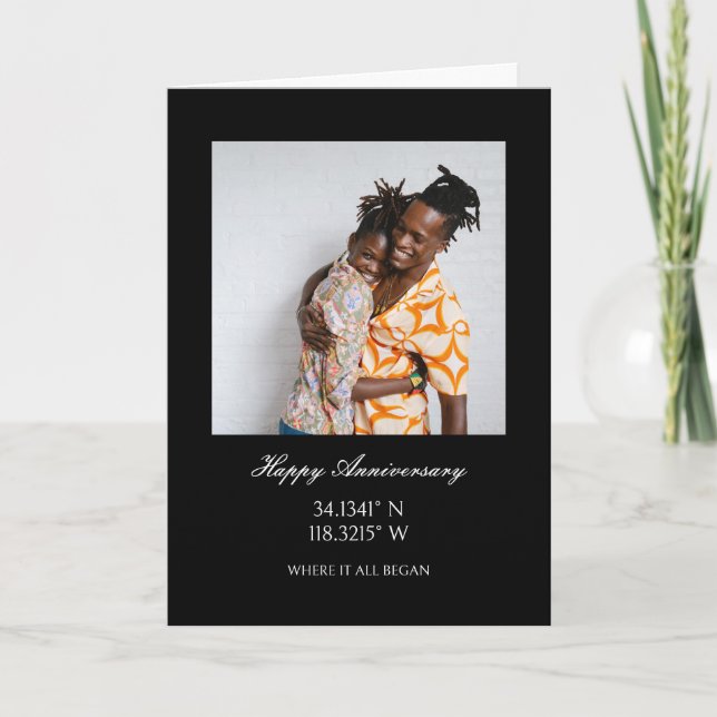 Photo with GPS Coordinates Personalised Card (Front)