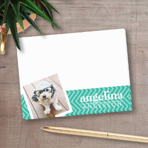 Photo with Modern Chevron Pattern and Custom Name Post-it Notes