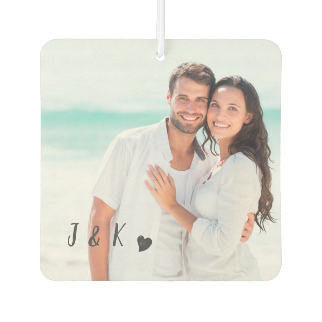 Photo with Name Initials Car Air Freshener (Front)