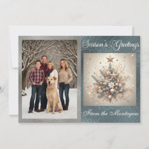 Photo with Pearl Christmas Design Holiday Card