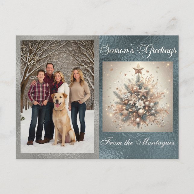 Photo with Pearl Christmas Design Holiday Postcard (Front)