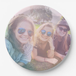 Photo with Rainbow Overlay Effect Paper Plate