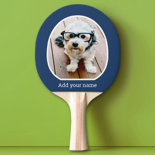 Photo with simple frame - modern text navy white ping pong paddle