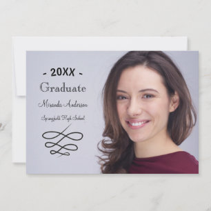 Photo with Swirly Line - Graduation Announcement