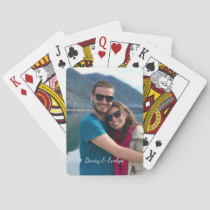 Photo with Text at Bottom Personalised Playing Cards