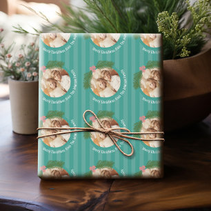 Photo with Whimsical Holiday Berry Illustration Wrapping Paper