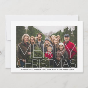 Photo with White Border - Retro Pattern Christmas Holiday Card