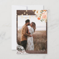 Photo Wood Lace, Lights, Blush Pink & Peach Floral