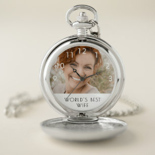 Photo world's best wife 25th wedding anniversary pocket watch