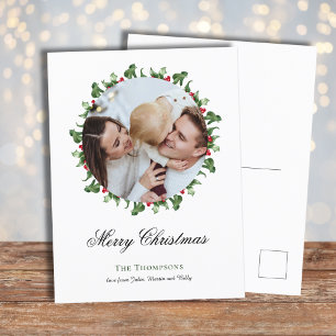 Photo Wreath around Christmas Holiday Card
