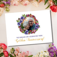 Photo Wreath Card Shower Golden Anniversary
