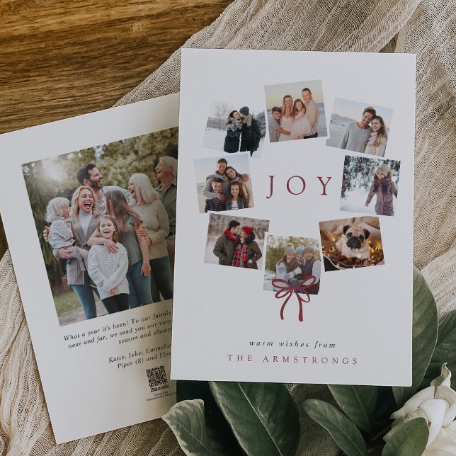 Photo Wreath | Modern Minimal Collage Holiday Card (Creator Uploaded)