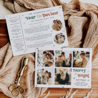 Photo Year in Review Holiday Card Christmas Boho