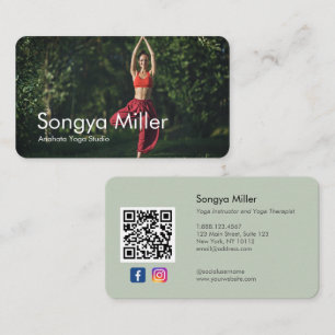 Photo Yoga Teacher Personal Trainer Therapist Business Card