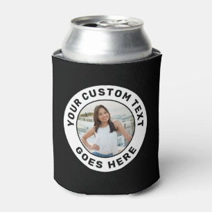 Photo & Your Text Custom Personalised Can Cooler