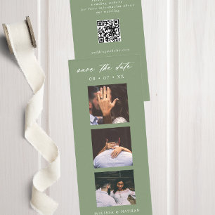 Photobooth Strip QR Sage Wedding Save the Date