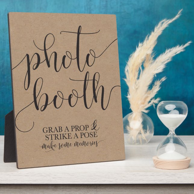 Photobooth Wedding Sign- Grab a Prop Strike a Pose Plaque (Side)