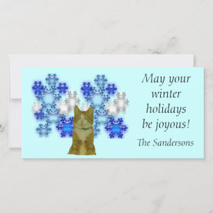 Photocard - Winter holidays with cat Holiday Card