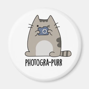 Photograh-purr Funny Cat Photographer Pun Magnet