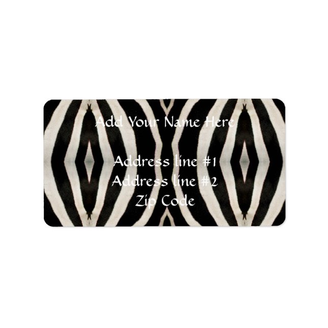 Photograph of a real Zebra's Fur Label (Front)