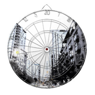 photograph of city the night dartboard