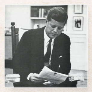 Photograph of John F. Kennedy 2 Glass Coaster