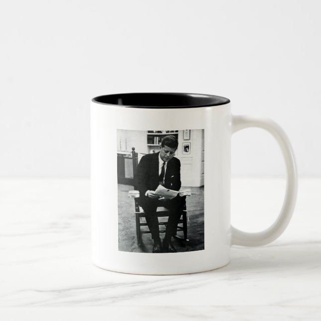 Photograph of John F. Kennedy 2 Two-Tone Coffee Mug (Right)
