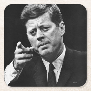 Photograph of John F. Kennedy 3 Square Paper Coaster