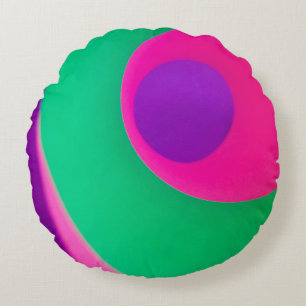 Photograph of optical illusion round cushion