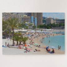 Photograph of people on the beach in Monte Carlo
