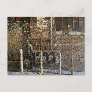 Photograph of the infamous Seattle gum wall Postcard