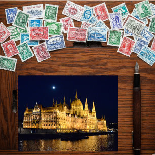 Photograph of the parliament building in Budapest Postcard