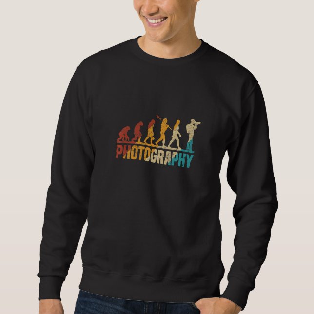 Photograph Retro Photographer Evolution Photograph Sweatshirt (Front)