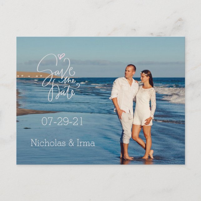 Photograph Save the Date Announcement Postcard (Front)