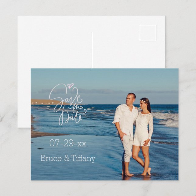 Photograph Save the Date Custom Announcement Postcard (Front/Back)