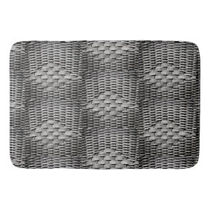 Photographed braid, abstract and interesting grey  bath mat