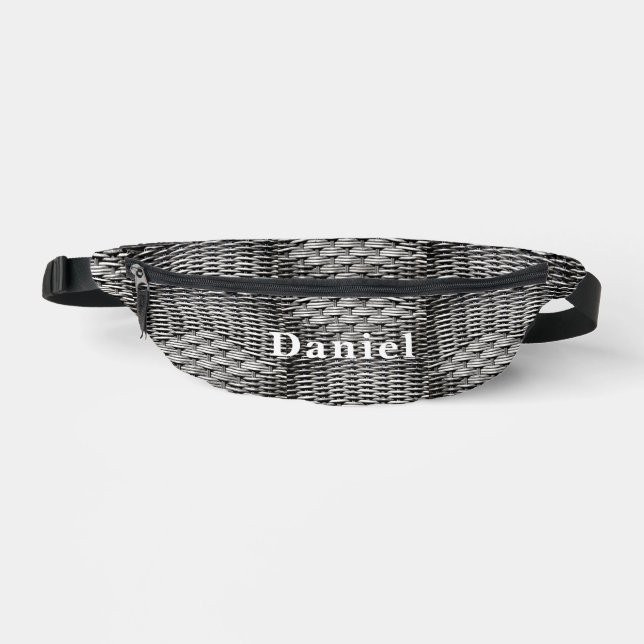 Photographed braid, abstract and interesting grey  bum bags (Front)