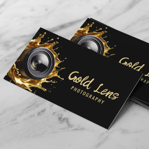 Photographer Abstract Gold Lens Modern Photography Business Card