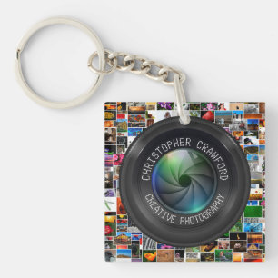 Photographer And Photography Business Camera Lens Key Ring