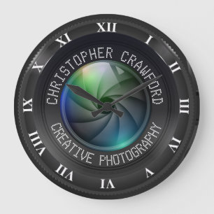 Photographer And Photography Business Camera Lens Large Clock