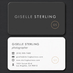 Photographer Black Professional Business Card