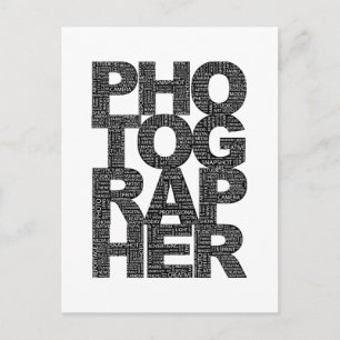 Photographer - Black Text Postcard
