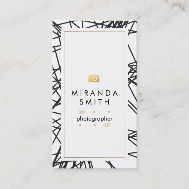 Photographer Business Card - Chic geometric (Front)