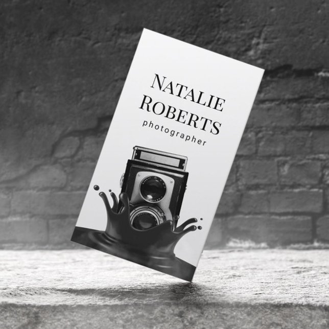 Photographer Camera Creative Splash Photography Business Card (Creator Uploaded)