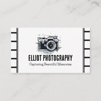 Photographer camera film black and white Business Card